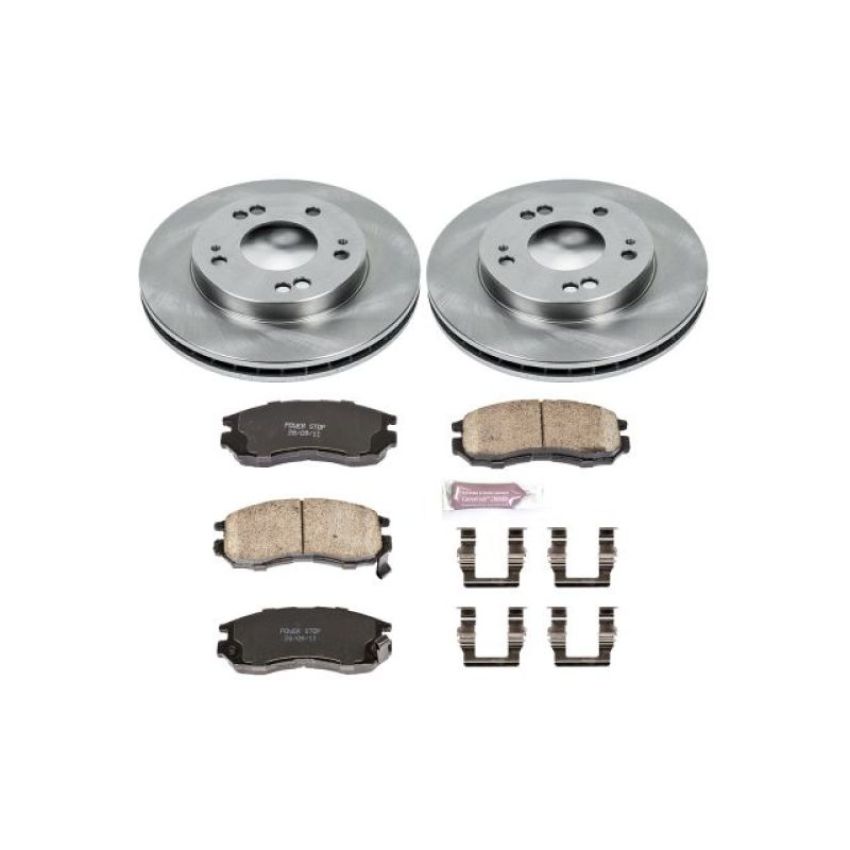 PowerStop KOE681 OE Stock Replacement Low-Dust Ceramic Brake Pad and Rotor Kit