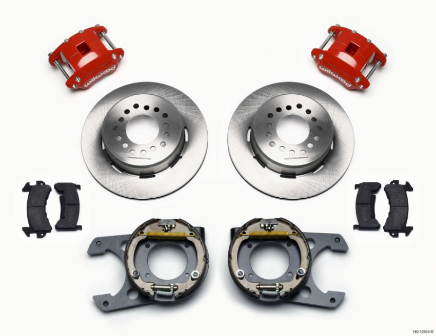 Wilwood 140-12569-R D154 P/S Park Brake Kit Red Chevy C-10 2.42 Offset 5-lug