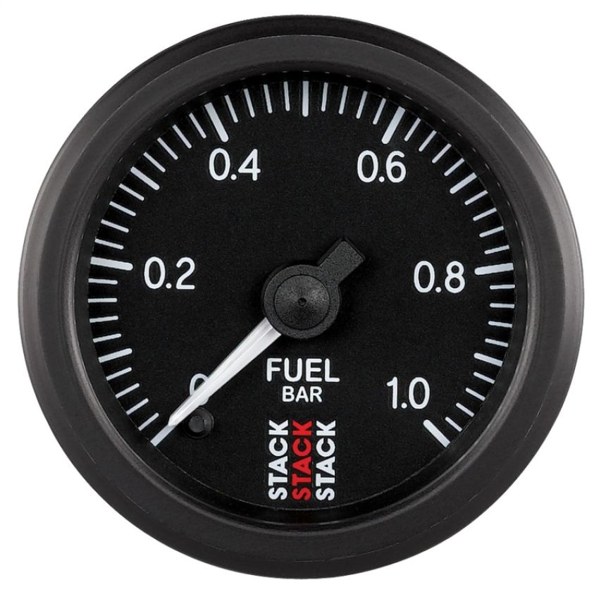 AutoMeter ST3303 Stack 52mm 0-1 Bar M10 Male Pro Stepper Motor Fuel Pressure Gauge - Black