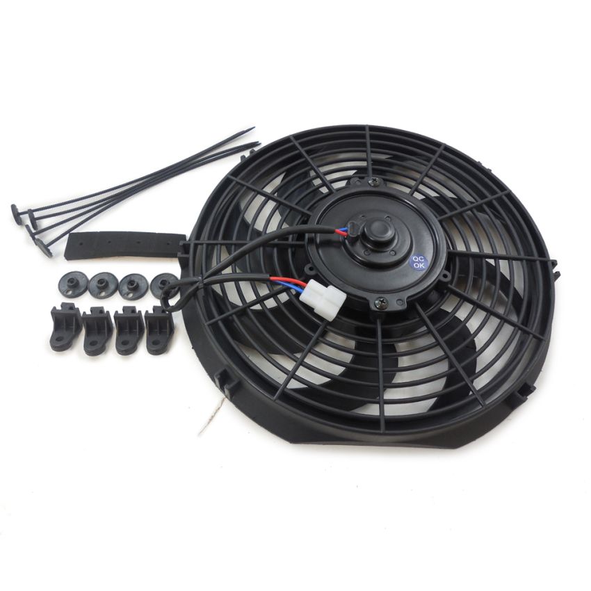 RACING POWER CO-PACKAGED RPCR1009 10In Electric Cooling F an 12V Curved Blades