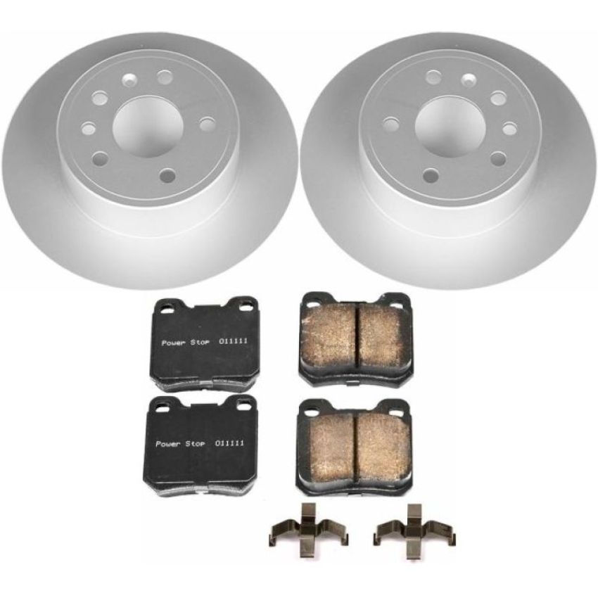 PowerStop CRK831 Genuine Geomet Coated Rotor and Carbon-Fiber Ceramic Brake Pad Kit