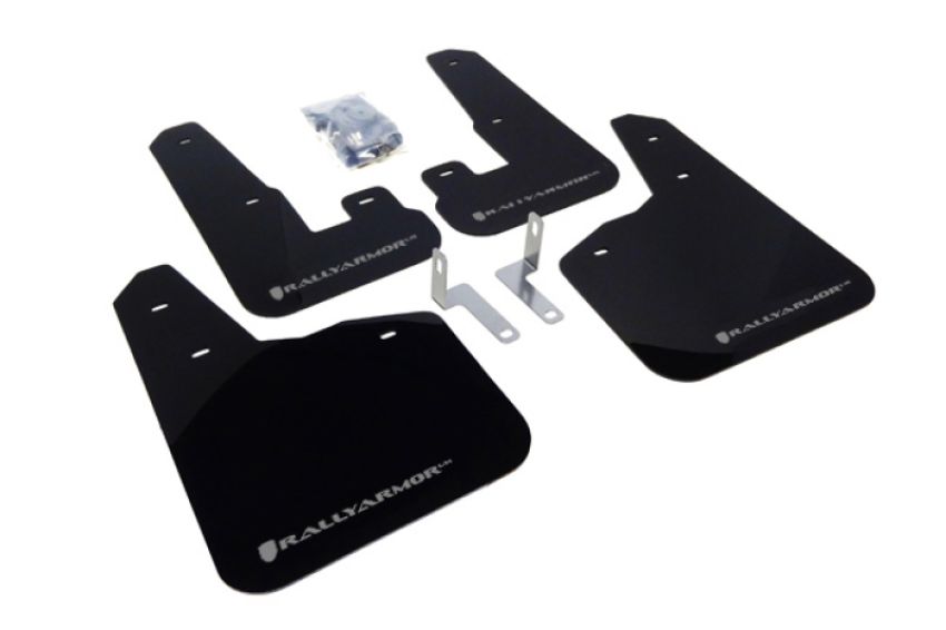 Rally Armor MF14-UR-BLK/SIL Black Mud Flap/Silver Logo