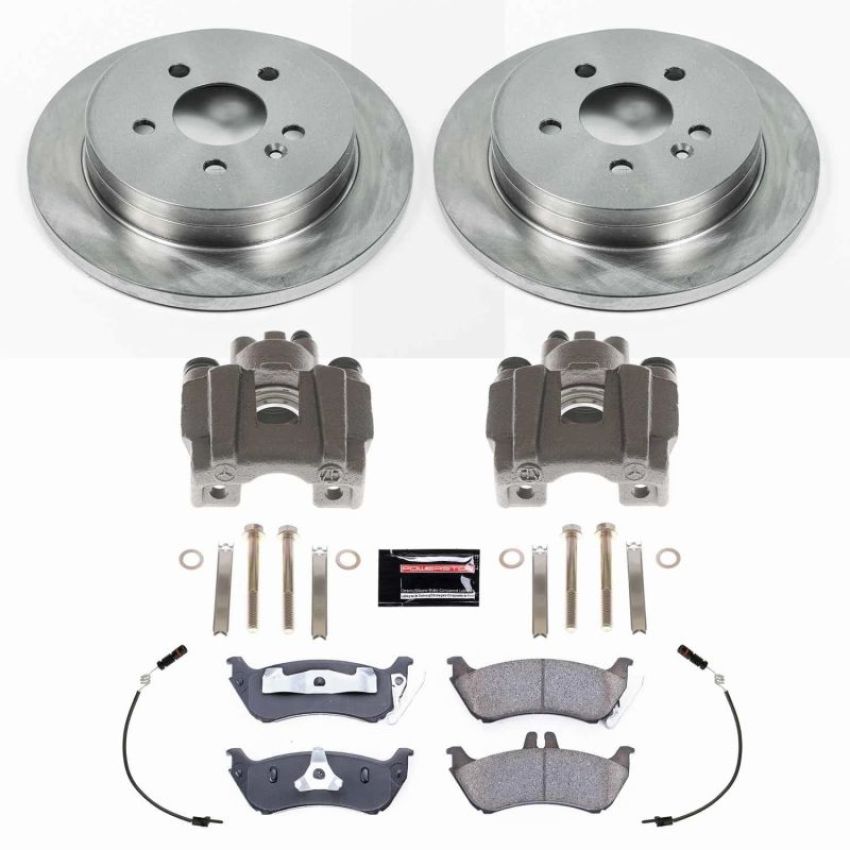 PowerStop KCOE866 OE Stock Replacement Low-Dust Ceramic Brake Pad, Rotor and Caliper Kit