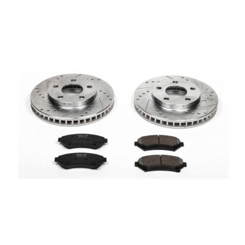 PowerStop K2553 Z23 Daily Driver Carbon-Fiber Ceramic Brake Pad and Drilled & Slotted Rotor Kit