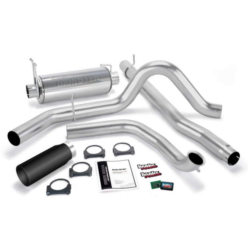 Banks Power 47514-B 00-03 Ford 7.3L / Excursion Git-Kit - SS Single Exhaust w/ Black Tip