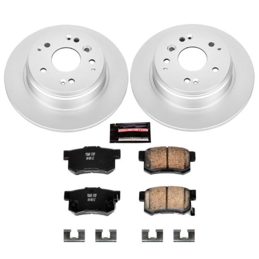 PowerStop CRK5399 Genuine Geomet Coated Rotor and Low-Dust Ceramic Brake Pad Kit