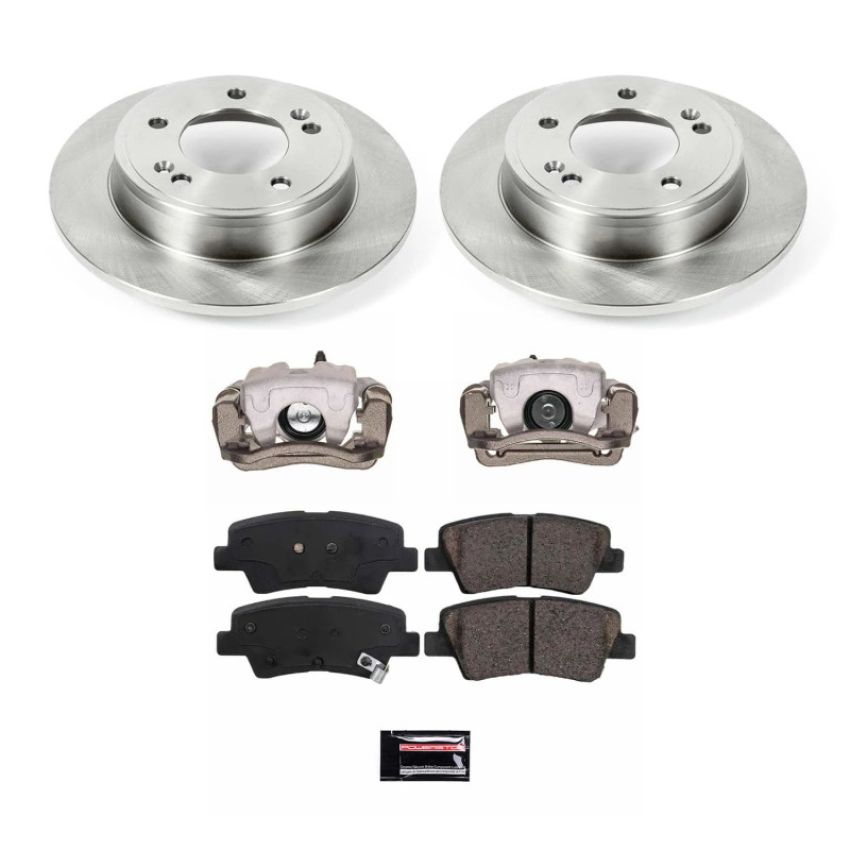 PowerStop KCOE6501B OE Stock Replacement Low-Dust Ceramic Brake Pad, Rotor and Caliper Kit