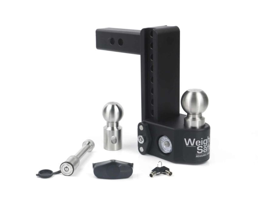 Weigh Safe SWS8-2-KA 8in Drop Hitch w/Built-in Scale & 2in Shank (10K/15K GTWR) w/WS05 - Steel