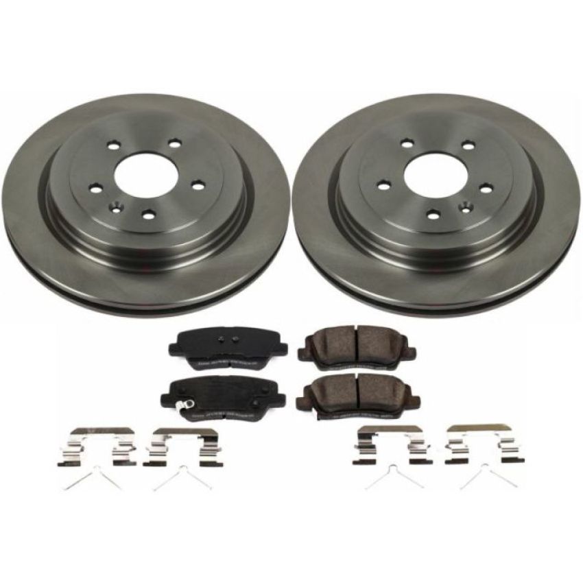 PowerStop KOE7401 OE Stock Replacement Low-Dust Ceramic Brake Pad and Rotor Kit