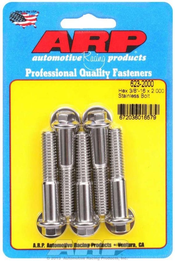 ARP ARP623-2000 S/S Bolt Kit - 6pt. (5) 3/8-16 x 2.000