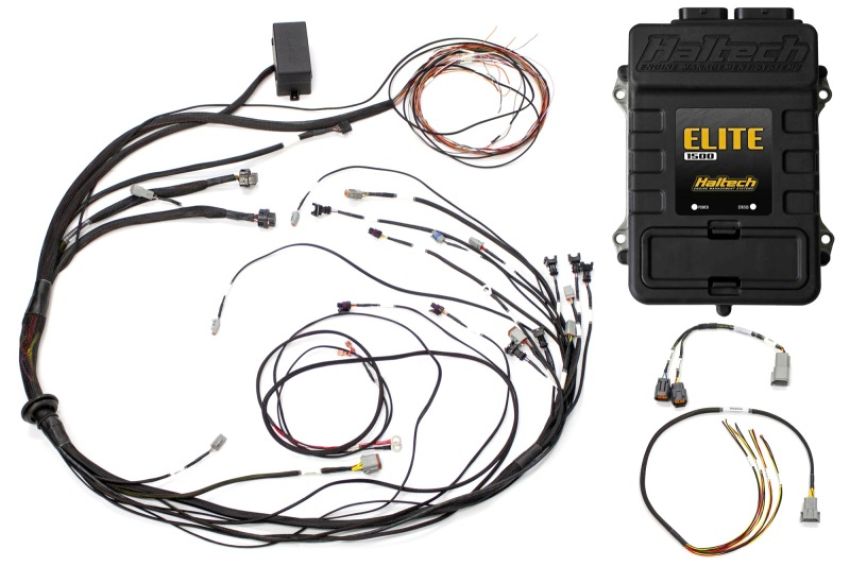 Haltech HT-150985 Elite 1500 Terminated Harness ECU Kit w/ Square EV1 Injector Connectors