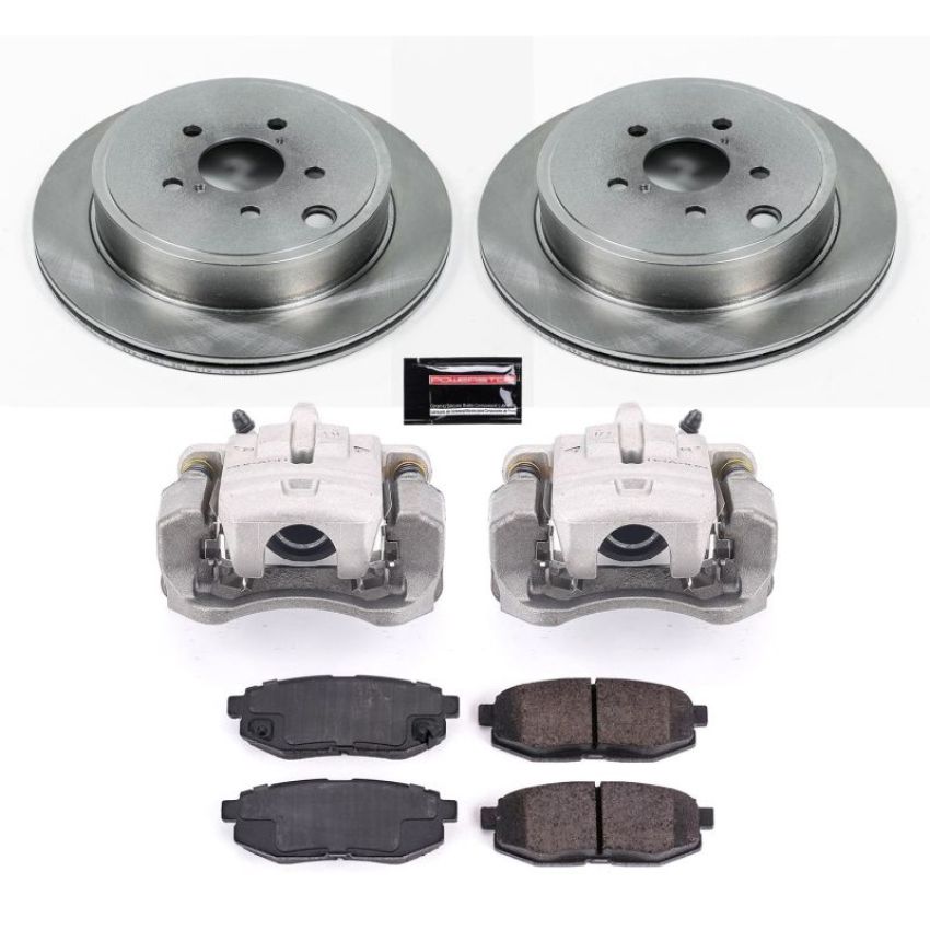 PowerStop KCOE5883 OE Stock Replacement Low-Dust Ceramic Brake Pad, Rotor and Caliper Kit