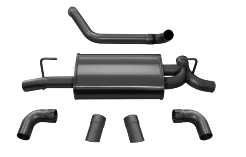 CORSA Performance 21013BLK Corsa 2018-2024 Jeep Wrangler JL 2.5in Dual Rear Turn Down Exit Black Sport Axle-Back Exhaust