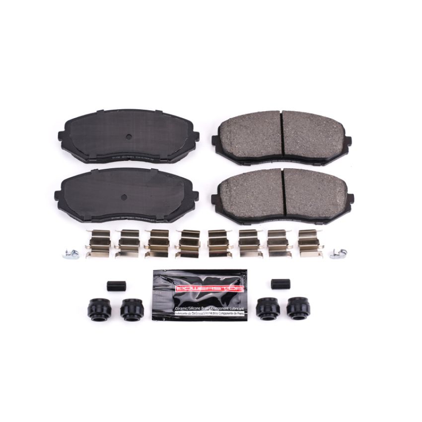 PowerStop Z23-1188 PowerStop - Z23 Daily Driver Carbon-Fiber Ceramic Brake Pads with Hardware Kit