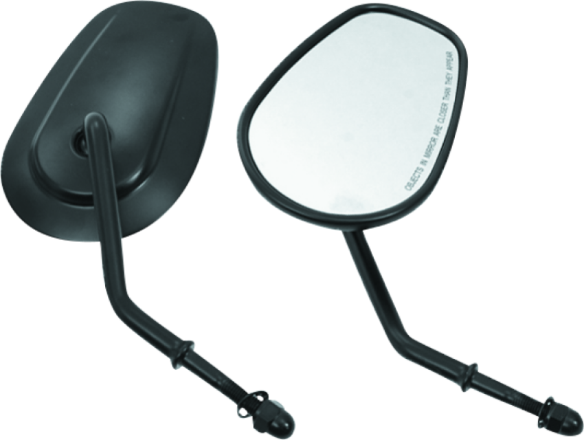Bikers Choice 482009 Black Tapered Short Stem Mirrors Pr