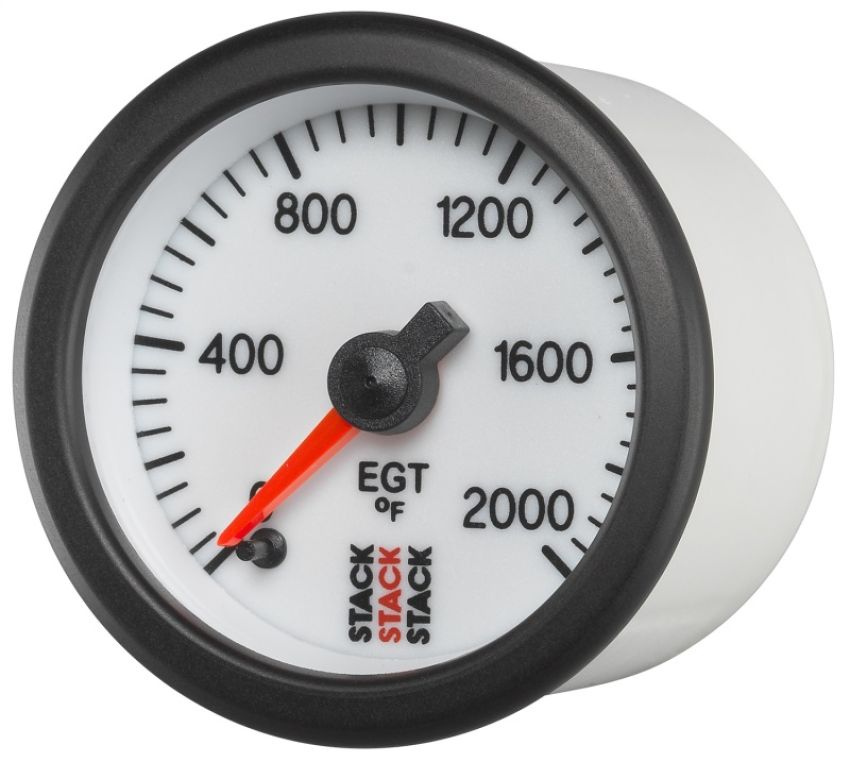 AutoMeter ST3364 Stack 52mm 0-2000 Deg F Pro Stepper Motor Exhaust Gas Temp Gauge - White