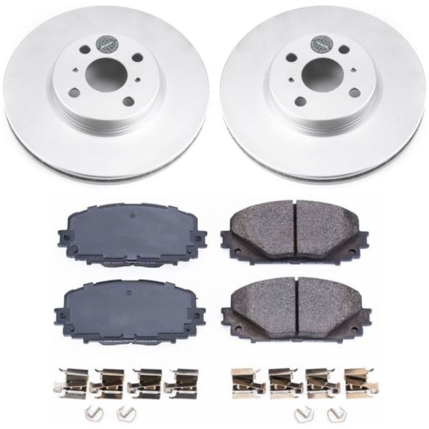 PowerStop CRK6104 Genuine Geomet Coated Rotor and Low-Dust Ceramic Brake Pad Kit
