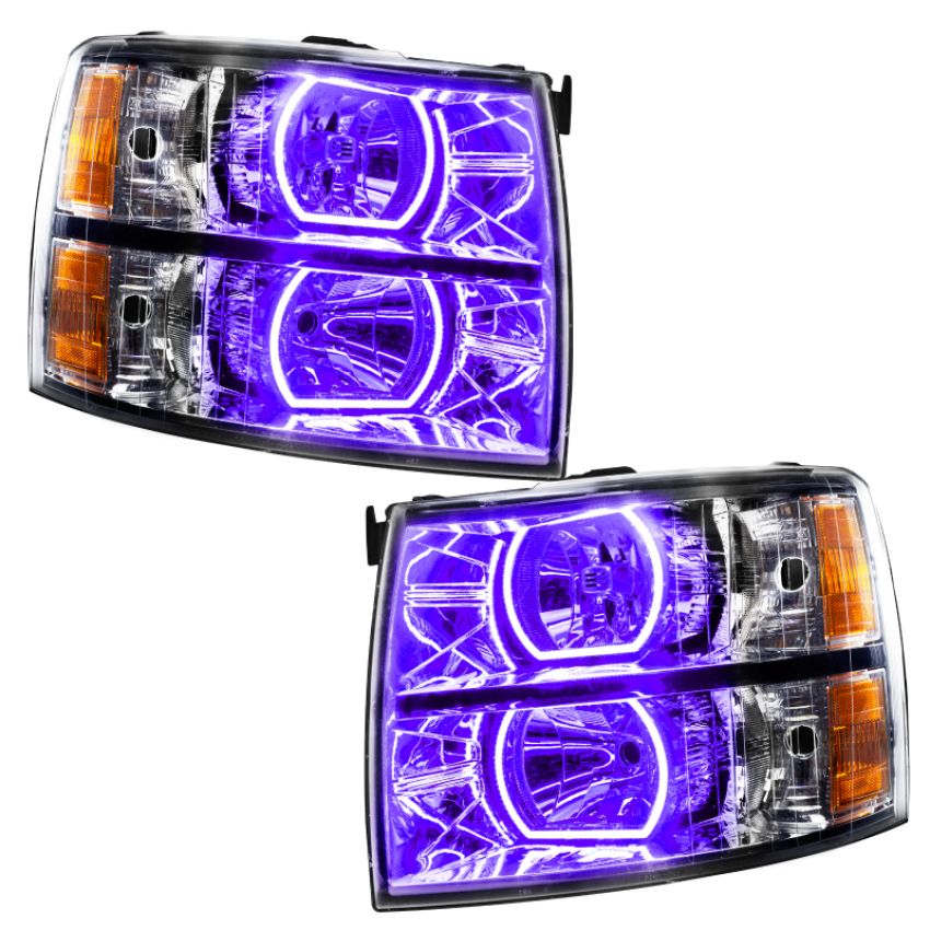 Oracle Lighting 8188-335 2007-2013 Chevrolet Silverado LED Square Style Halo Headlights (Chrome Housing)