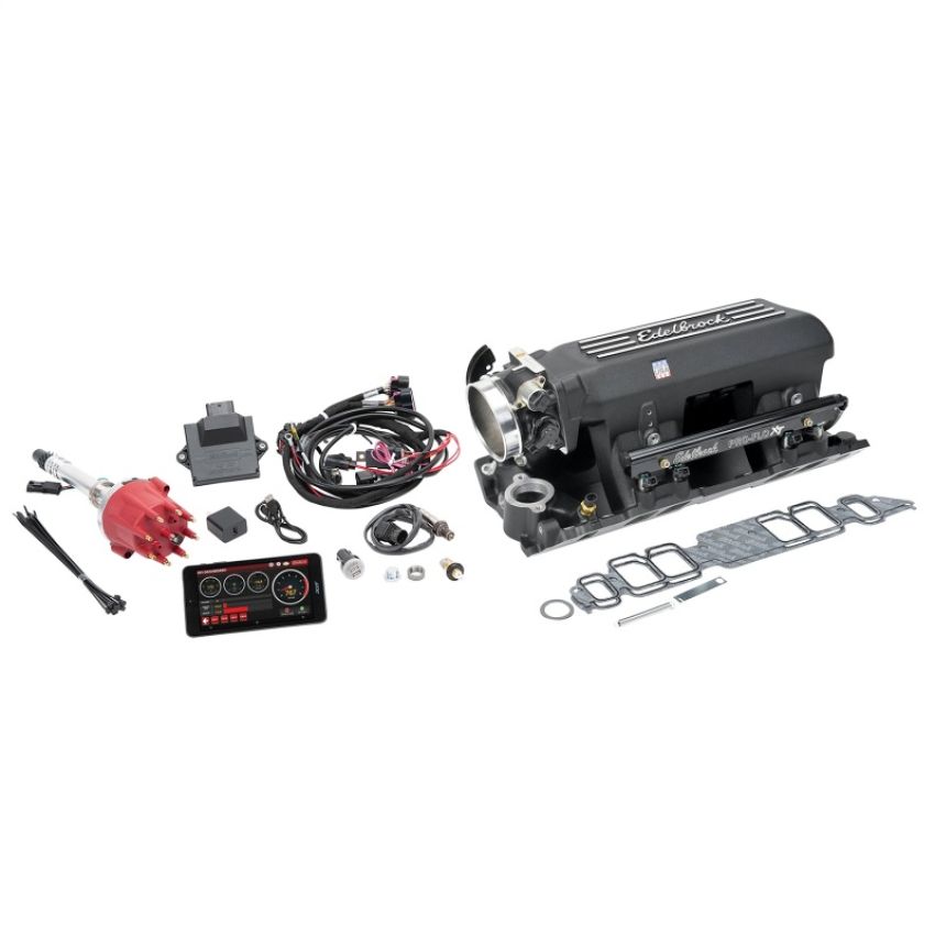 Edelbrock 35883 Pro Flo 4 XT EFI System Seq Port BBC Rect Port Std Deck 775 Max HP 60lb/hr Black Finish