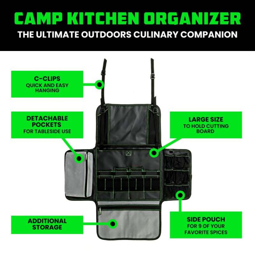 Rhino USA AC-SBCAMPKIT-BLK Camp Kitchen Organizer Bag (Black)