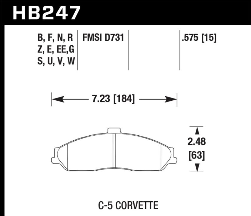 Hawk Performance HB247Z.575 Performance Ceramic Disc Brake Pad