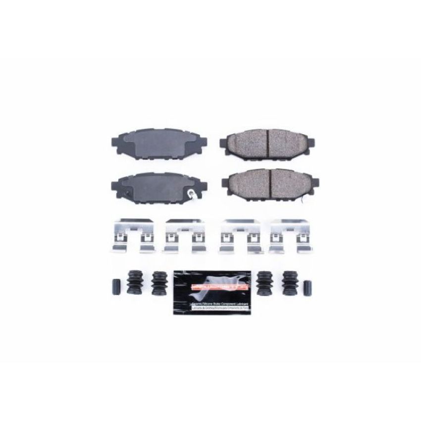 PowerStop Z23-1114 PowerStop - Z23 Daily Driver Carbon-Fiber Ceramic Brake Pads with Hardware Kit