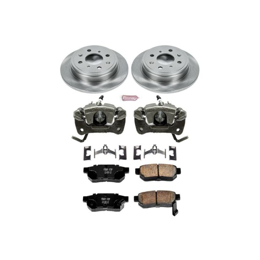 PowerStop KCOE408 OE Stock Replacement Low-Dust Ceramic Brake Pad, Rotor and Caliper Kit