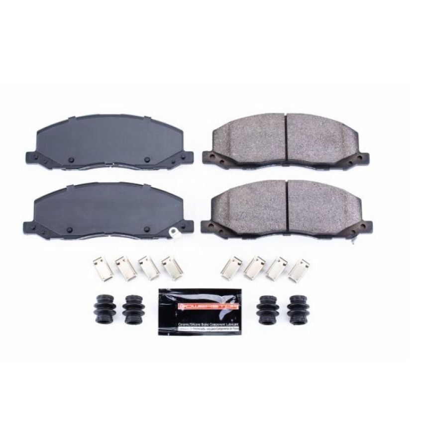 PowerStop Z23-1558 PowerStop - Z23 Daily Driver Carbon-Fiber Ceramic Brake Pads with Hardware Kit