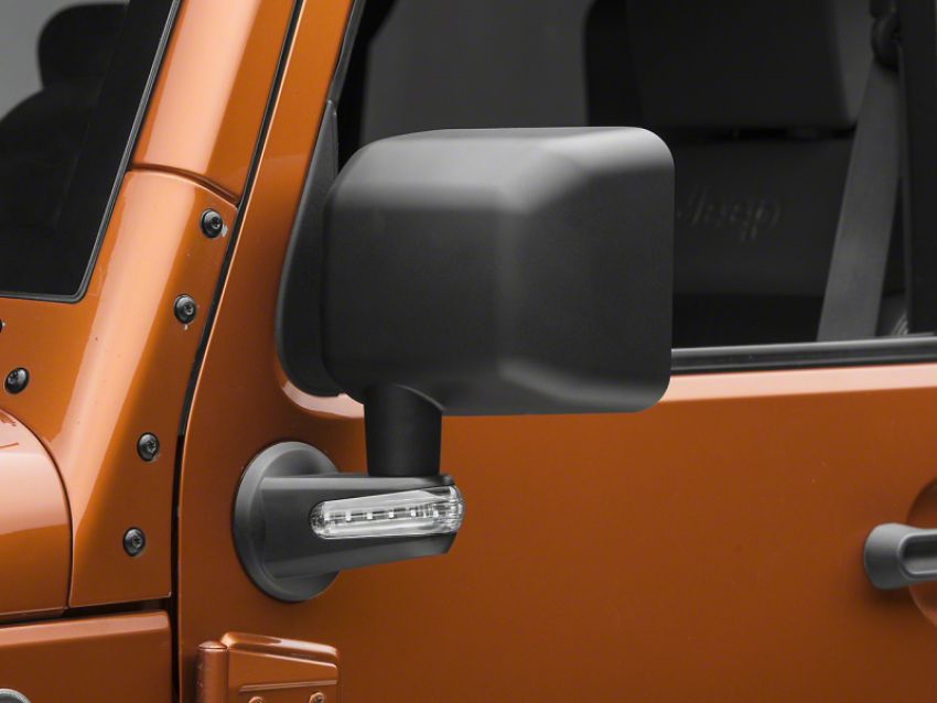 Raxiom J106890 07-18 Jeep Wrangler JK Side Mirrors w/ LED Signal Indicators- Blk