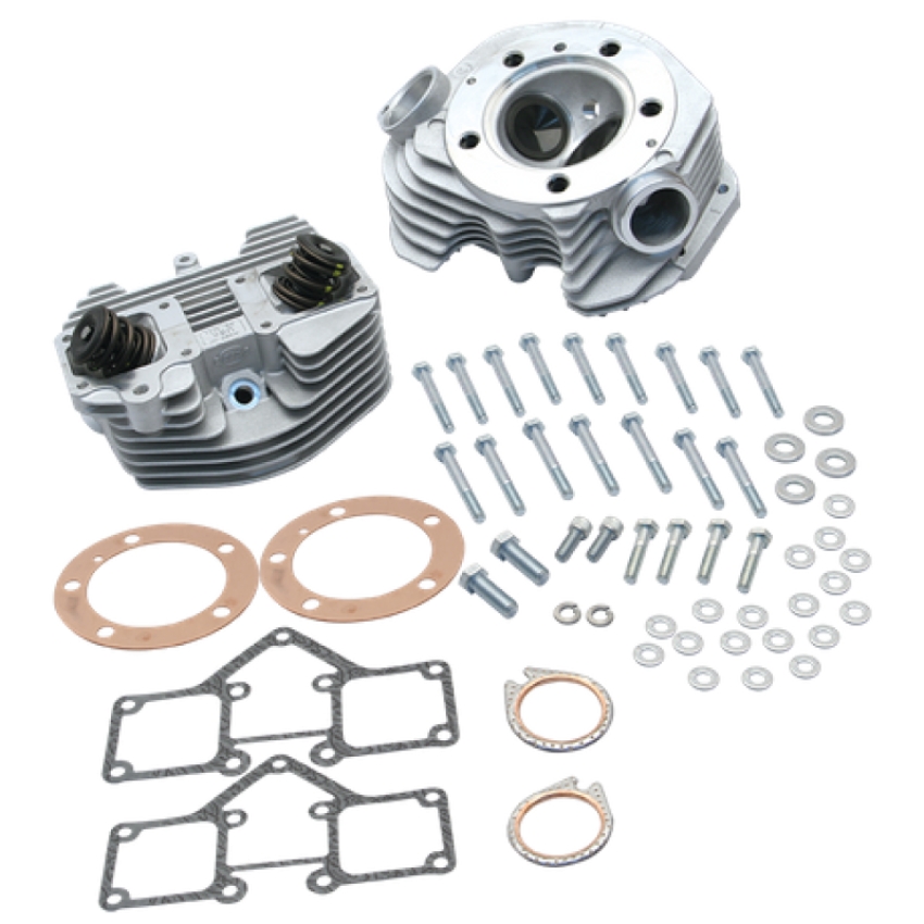 S&S Cycle 90-1499 79-84 BT Super Stock 3-5/8in Bore Band Style Single Plug Cylinder Head Kit - Natural