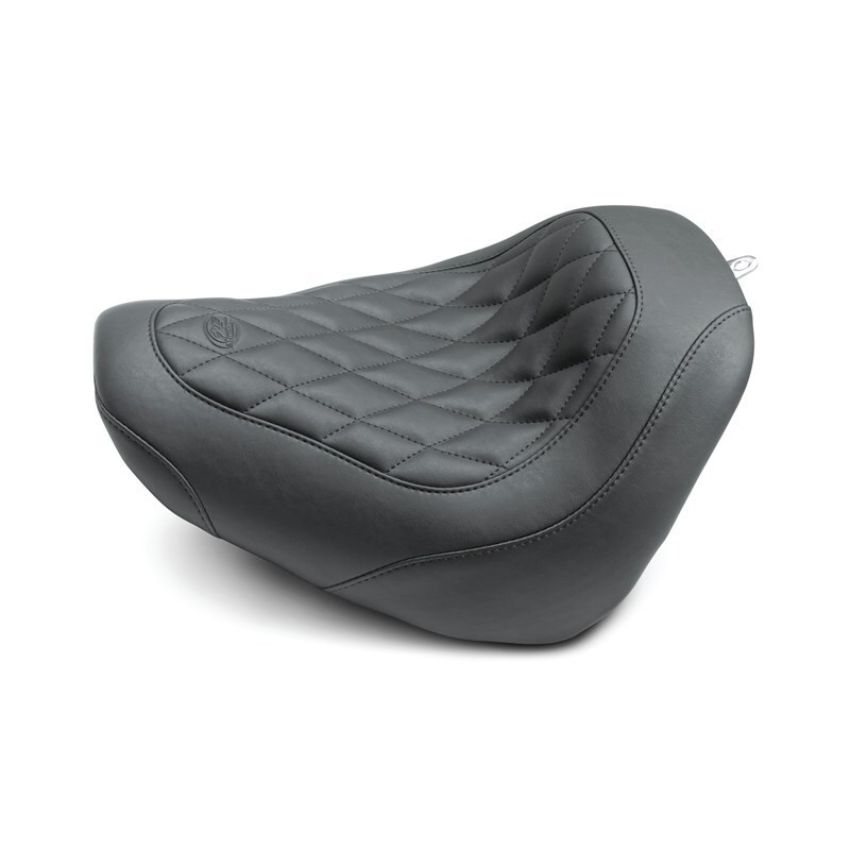 Mustang Motorcycle 83017 Mustang 18-21 Harley Fat Bob Wide Tripper Solo Seat Diamond Stitch - Black