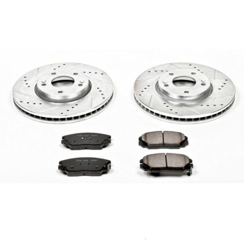 PowerStop K4647 Z23 Daily Driver Carbon-Fiber Ceramic Brake Pad and Drilled & Slotted Rotor Kit