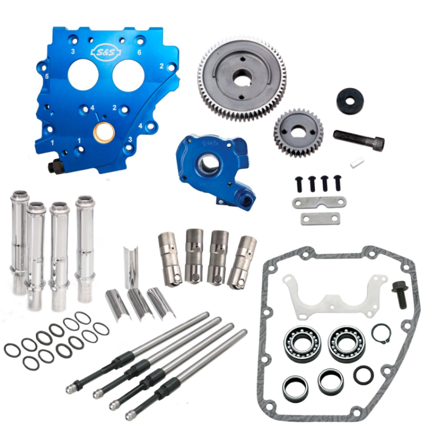 S&S Cycle 310-1267 99-06 BT Gear Drive Cam Chest Kit w/o Cam, w/ Chrome Pushrod Tubes