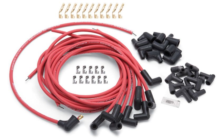 EDELBROCK EDE22711 Max Fire Plug Wire Set w/HEI 90 Degree Red