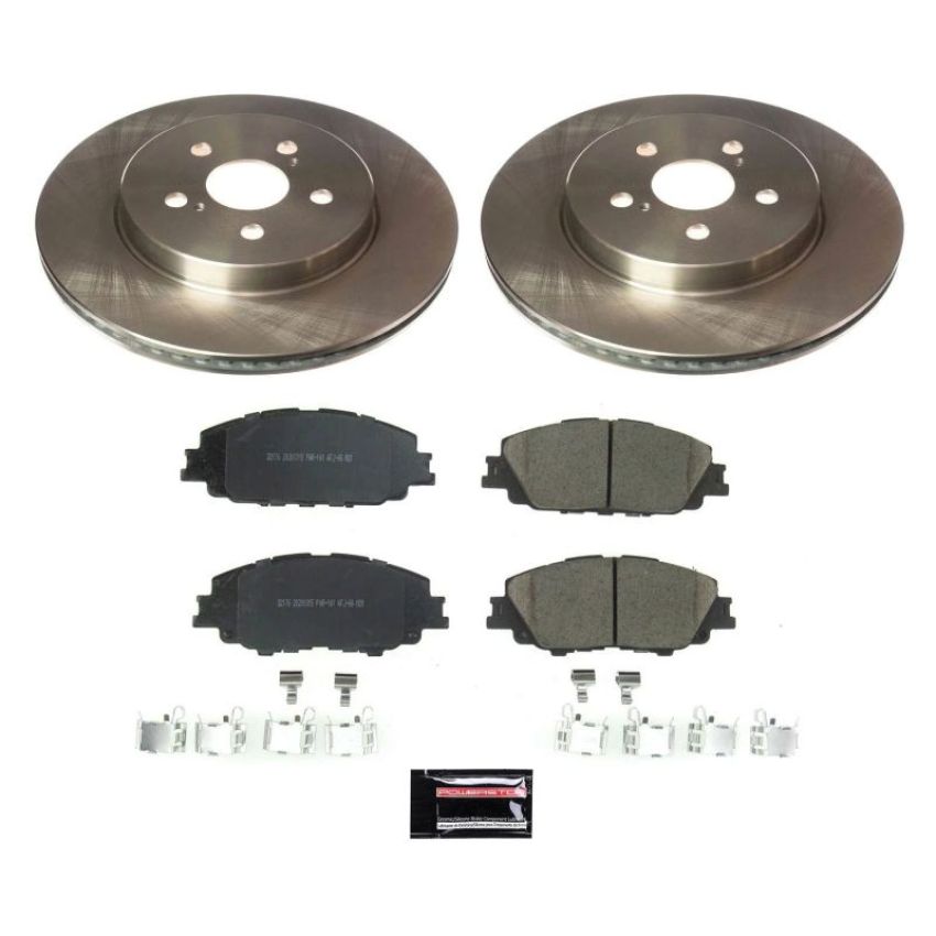 PowerStop KOE8328 OE Stock Replacement Low-Dust Ceramic Brake Pad and Rotor Kit