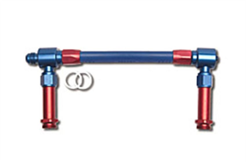 Russell 641160 Performance -8 AN to -8 AN Twist-Lok Holley 4150 Dual Inlet Carb Kit (Red/Blue)