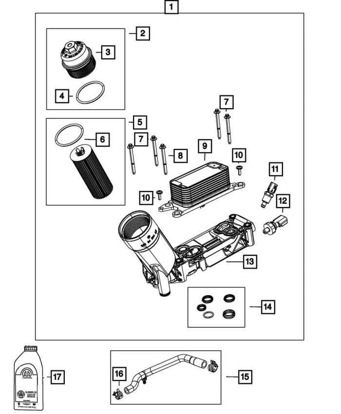 Mopar 68092947AD HOSE, Oil Cooler Outlet