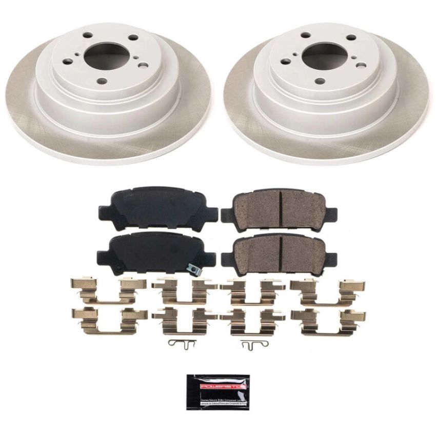 PowerStop SC449 Semi-Coated Rotor and Low-Dust Ceramic Brake Pad Kit