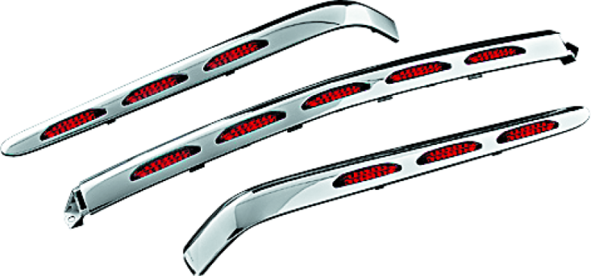 Kuryakyn 3201 L.E.D. Trunk Molding For 01-10 GL1800 Chrome Red Lens