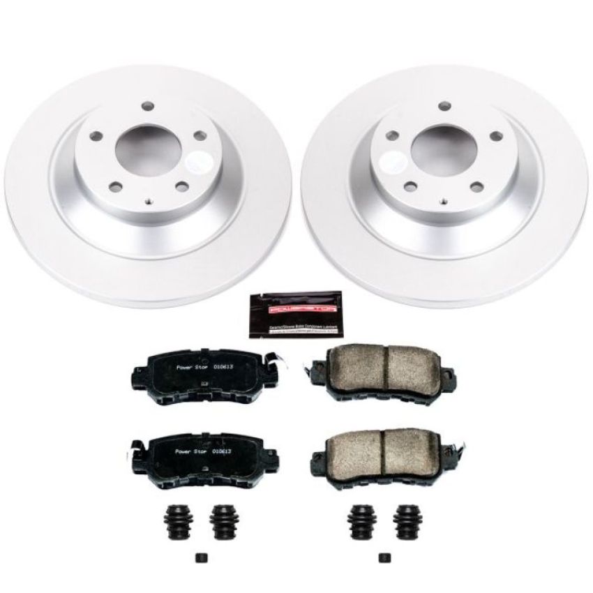 PowerStop CRK6964 Genuine Geomet Coated Rotor and Low-Dust Ceramic Brake Pad Kit