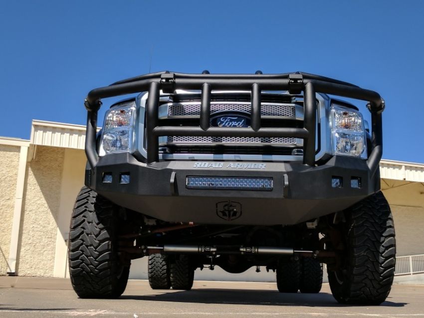 Road Armor 6114R3B-NW 11-16 Ford F-250 Stealth Front Bumper w/Intimidator Guard - Tex Blk