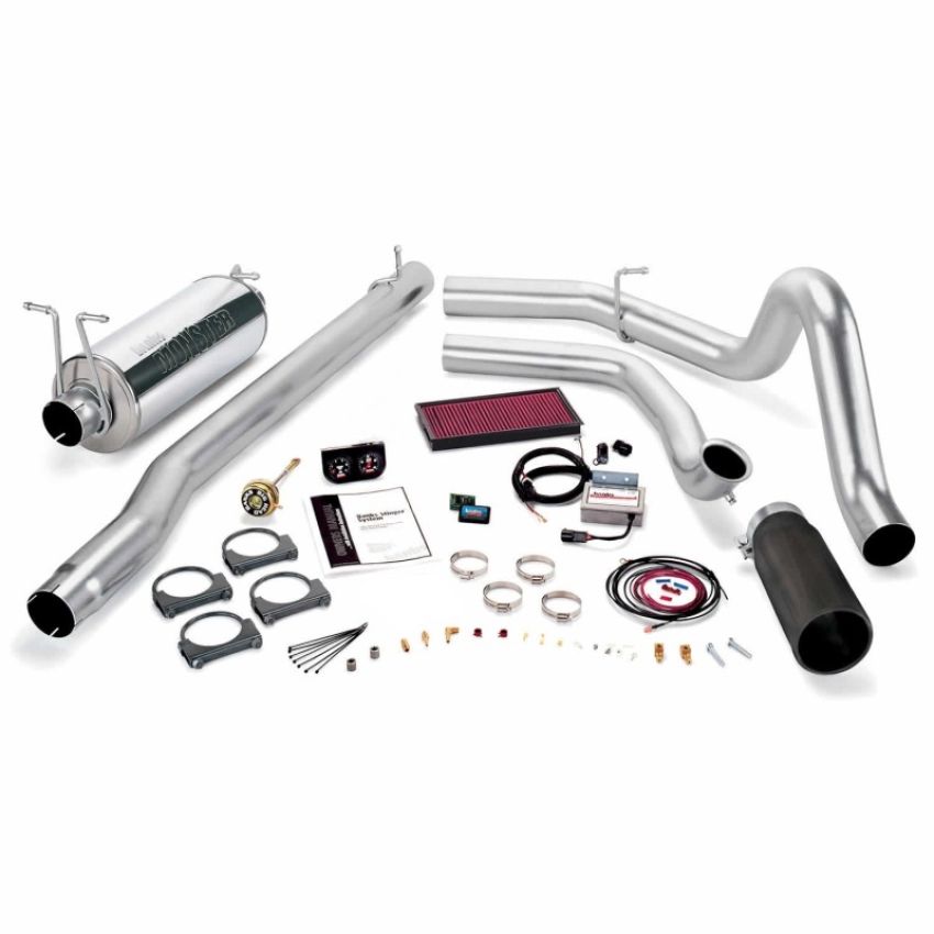 Banks Power 47546-B 99.5-03 Ford 7.3L F250/350 Auto Stinger System - SS Single Exhaust w/ Black Tip