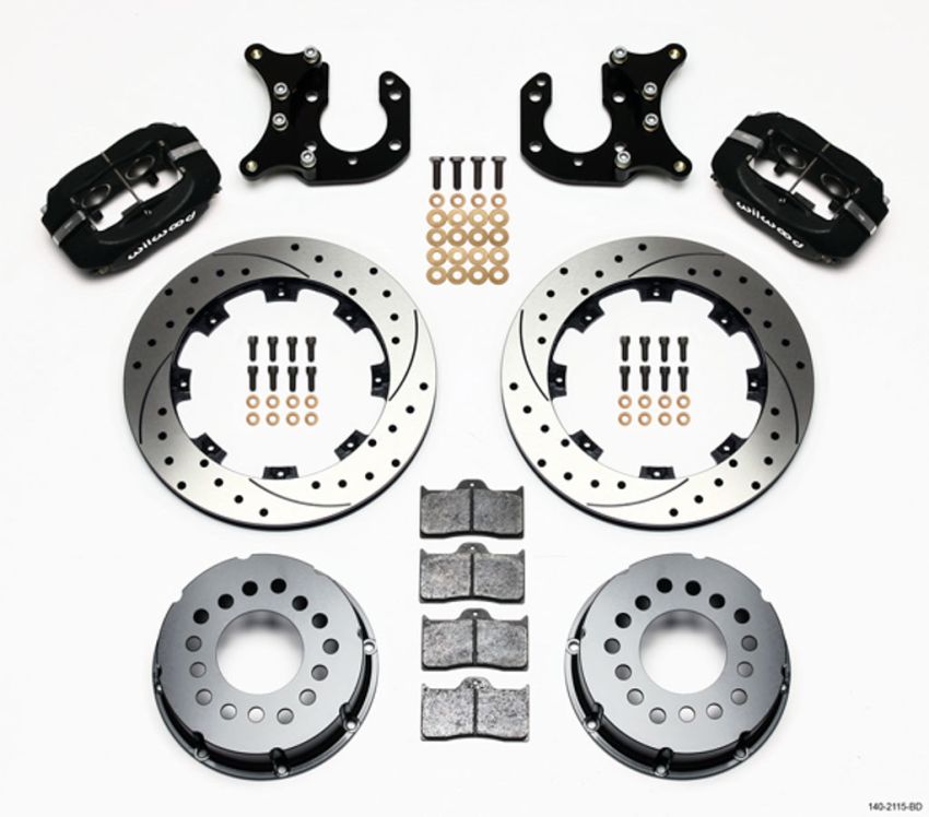 Wilwood 140-2115-BD Forged Dynalite P/S Rear Kit Drilled Rotor Big Ford 2.36in Offset