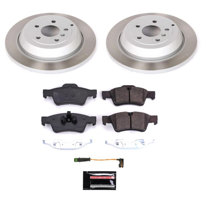 PowerStop SC6712 Semi-Coated Rotor and Low-Dust Ceramic Brake Pad Kit