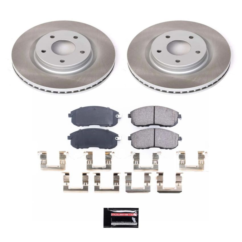 PowerStop SC8327 Semi-Coated Rotor and Low-Dust Ceramic Brake Pad Kit