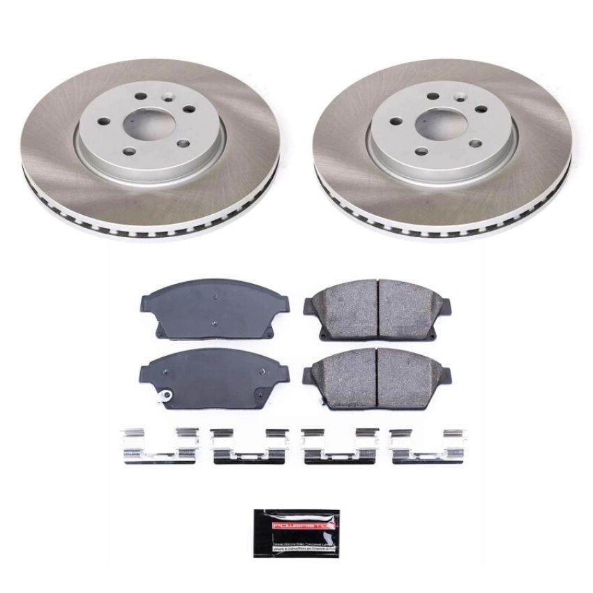 PowerStop SC6996 Semi-Coated Rotor and Low-Dust Ceramic Brake Pad Kit