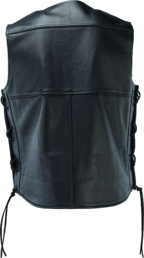 Kuryakyn 094433 Leather By River Road Old Skool Leather Vest Black - Large
