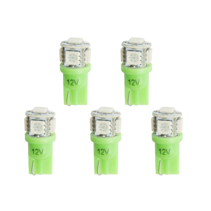 AutoMeter 3285-K LED BULB, REPLACEMENT, T3 WEDGE, GREEN, 5 PACK