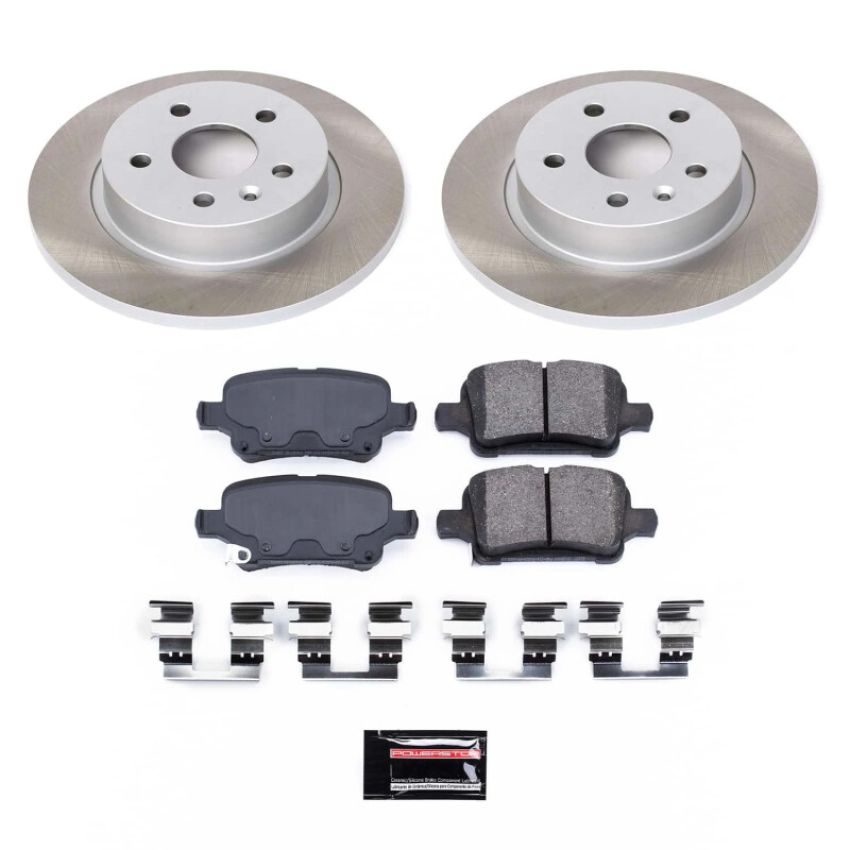 PowerStop SC7896 Semi-Coated Rotor and Low-Dust Ceramic Brake Pad Kit
