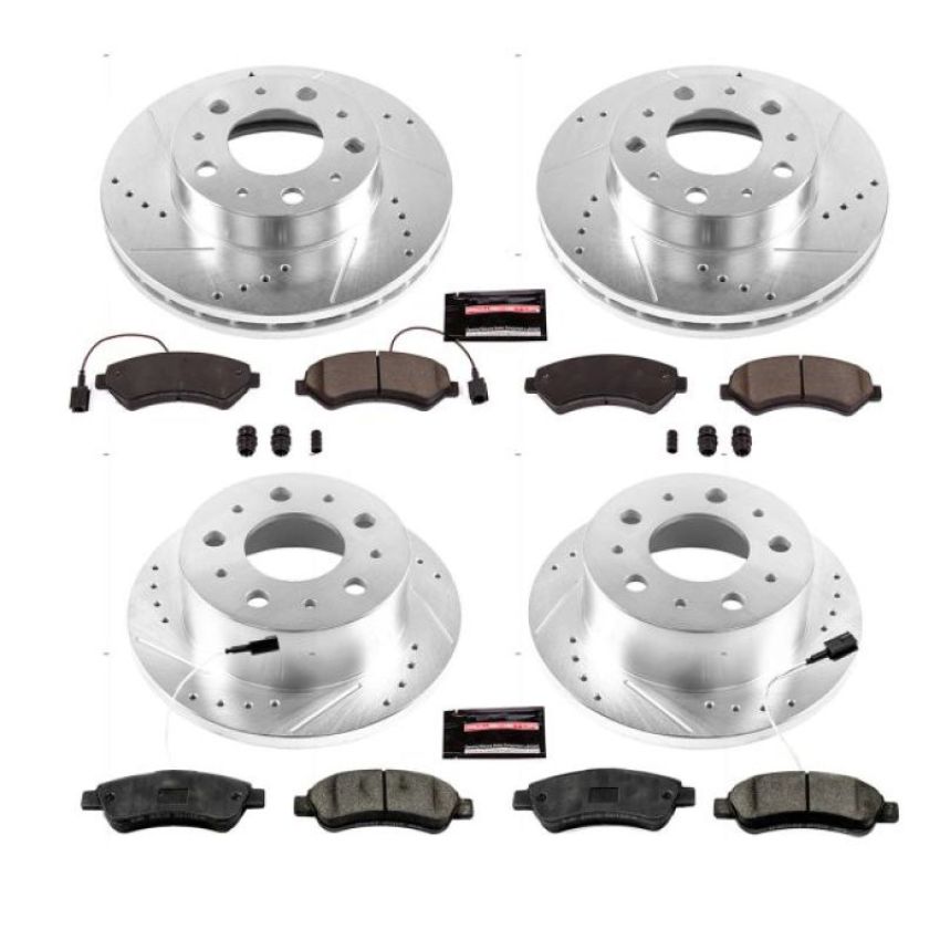 PowerStop K7310 Z23 Daily Driver Carbon-Fiber Ceramic Brake Pad and Drilled & Slotted Rotor Kit